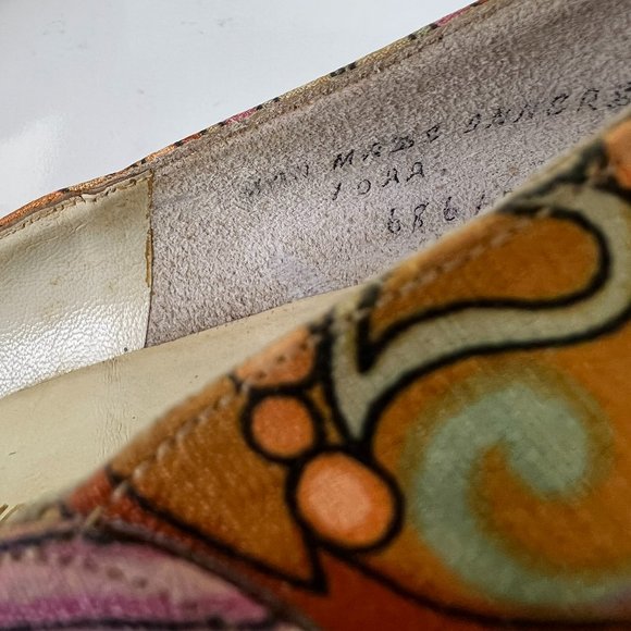 MR SEYMOUR Vintage 60's 70's Psychedelic Floral Bow Pumps Size 10AA RARE - Picture 10 of 15